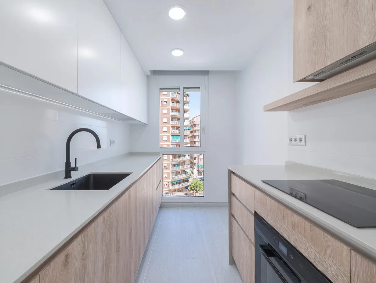 Después: Cocina abierta reforma Eixample